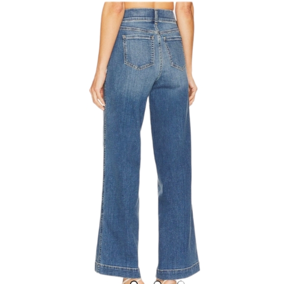 Spanx seam front wide leg pull on slimming denim jeans NWT sz M tall L34" sz M - Picture 8 of 13